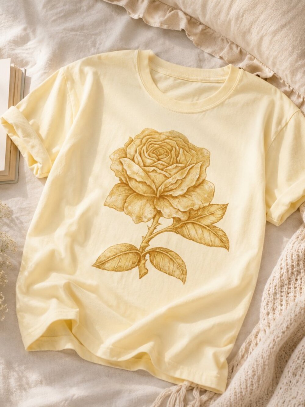Vintage Red Rose T-Shirt 🌹 | Floral Graphic Tee | Botanical Cottagecore Shirt